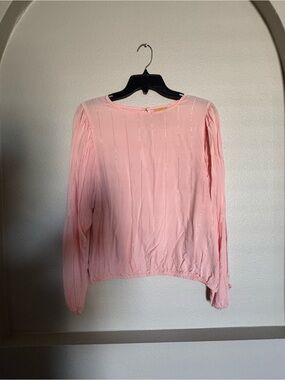 Thereabouts Blouse April Blush Rose Metallic Stripe Top Size Junior XL